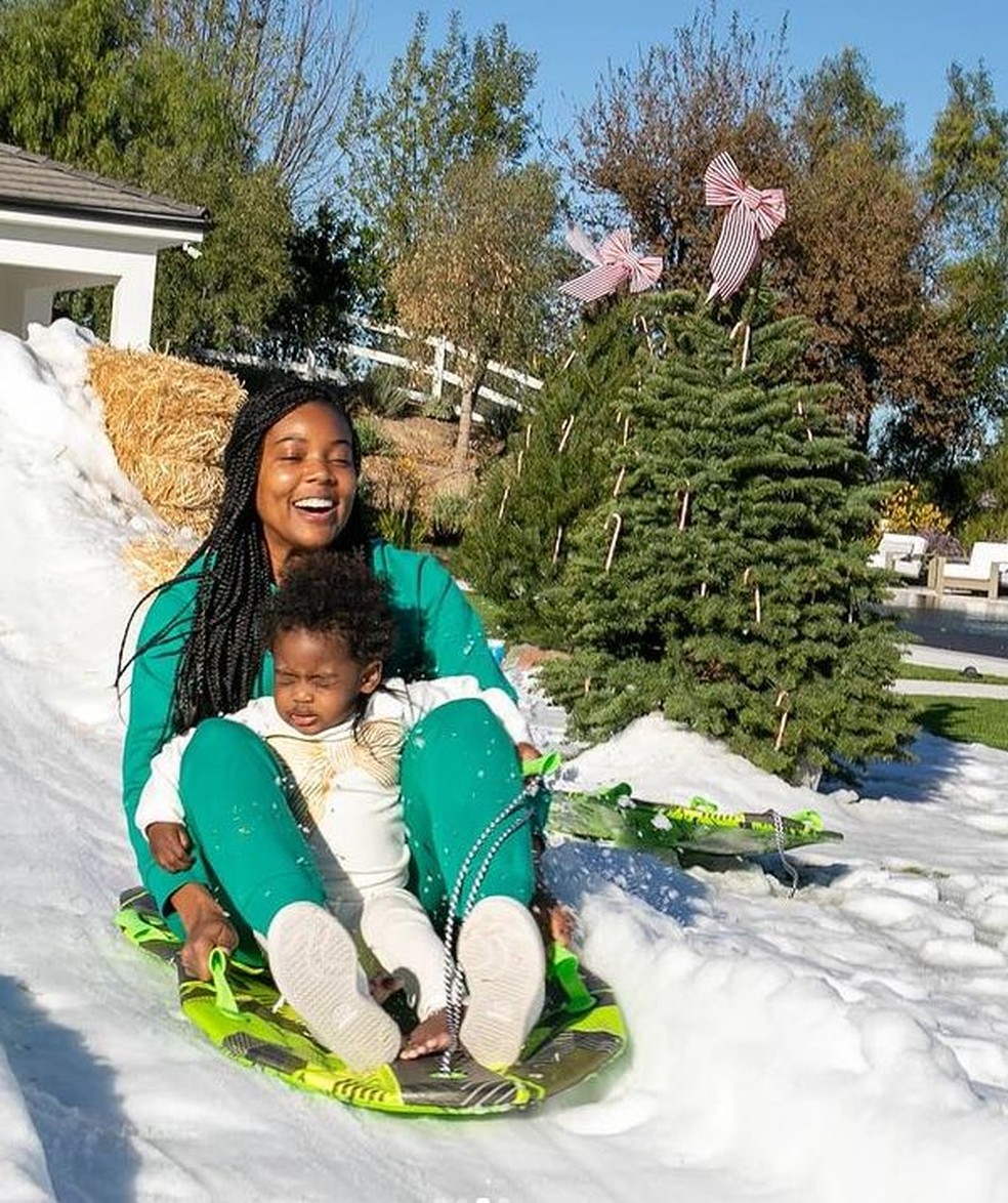 Gabrielle e Kaavia — Foto: Reprodução Instagram