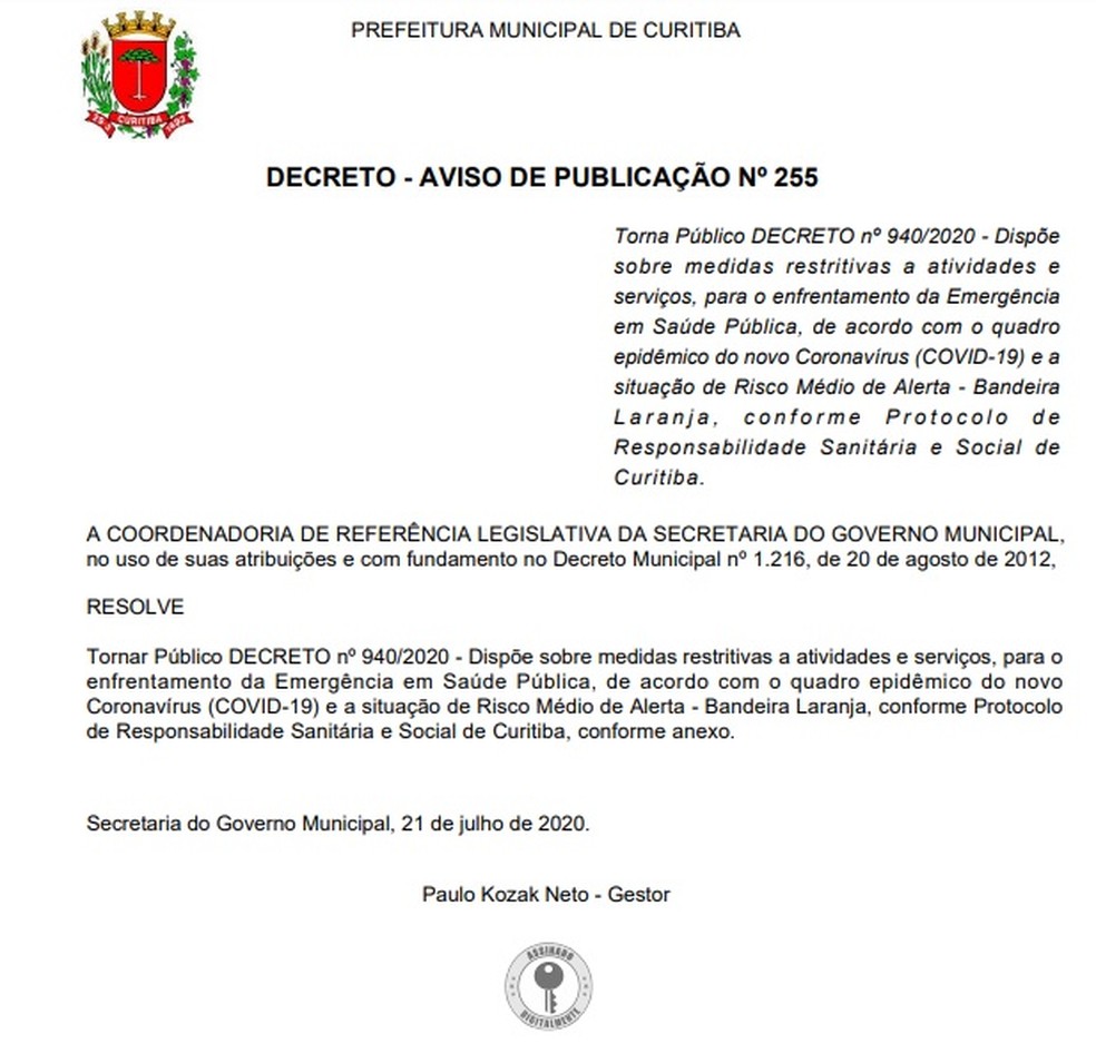 Coronavirus Prefeitura De Curitiba Libera Academias Em Novo Decreto Supermercados Voltam A Fechar Aos Domingos Parana G1