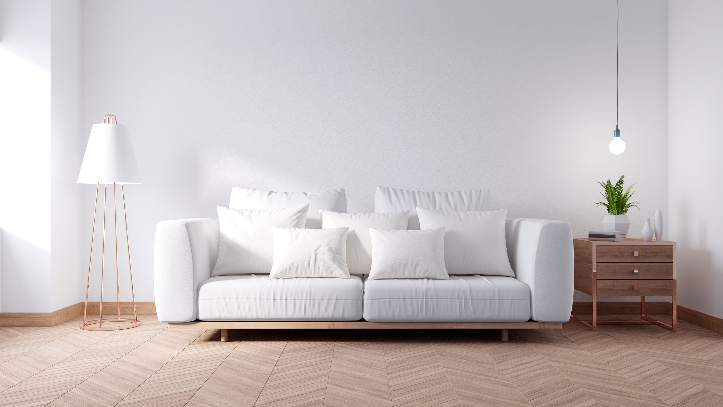 A impermeabilização do sofá branco é considerada obrigatória para que a sujeira não penetre na espuma (Foto: Getty Images)