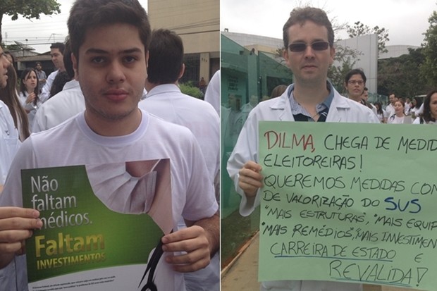 Paralisação teve adesão de 4 mil médicos em Goiás - personagens (Foto: Gabriela Lima/G1)