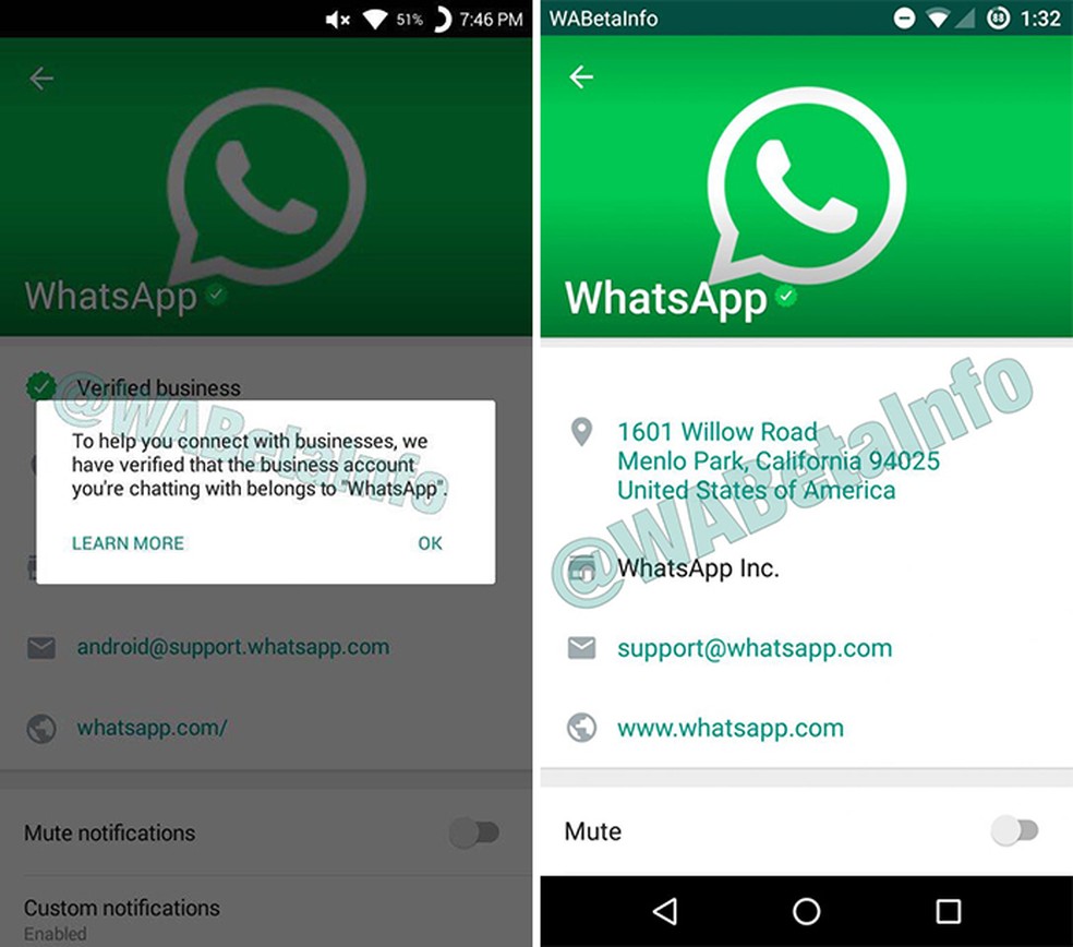 Contas verificadas poderão ter perfil detalhado no WhatsApp (Foto: Reprodução/WABetaInfo)