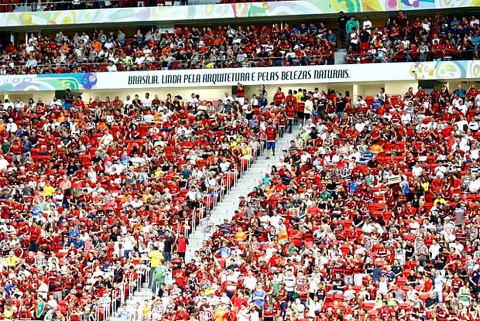 Torcida do Flamengo durante jogo do time no Mané Garrincha, em Brasília — Foto: Claudio Reis/Agência Estado