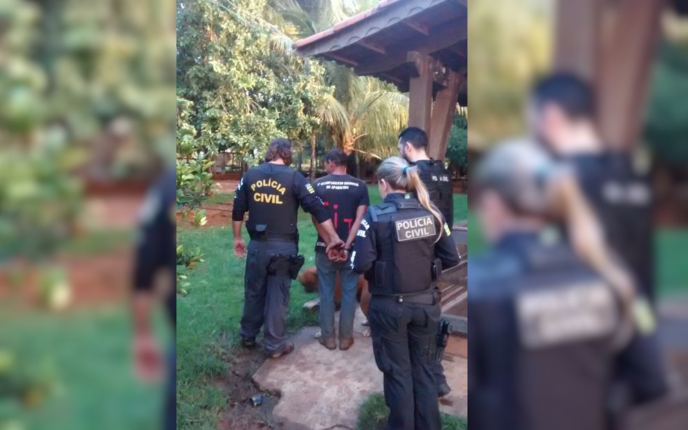 Policiais civis prendem suspeito de matar radialista em Edealina, em Goiás, a mando de vereador (Foto: Polícia Civil/Divulgação)