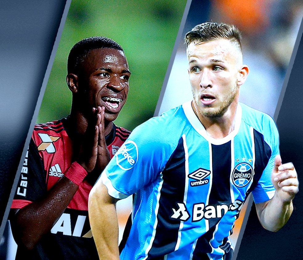 Vinicius Junior e Arthur ganham destaque de jornal catalão (Foto: Infoesporte)