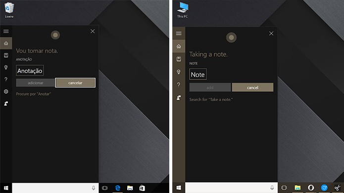 Cortana pode fazer anotações no OneDrive da conta Microsoft da pessoa (Foto: Reprodução/Elson de Souza)