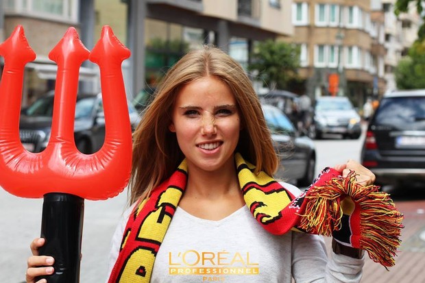 A torcedora da Bélgica Axelle Despiegelaere (Foto: Reprodução/Facebook)