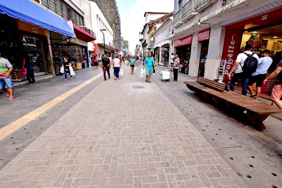 Rua Grande é a principal rua de comércio popular em São Luís, Maranhão — Foto: A. Baeta/Prefeitura de São Luís
