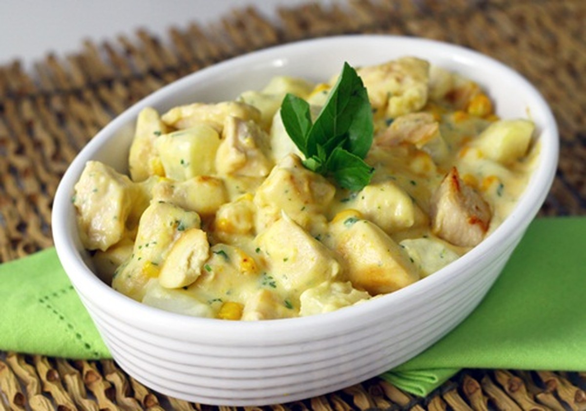 Frango com Creme de Milho Verde | Aves | Receitas