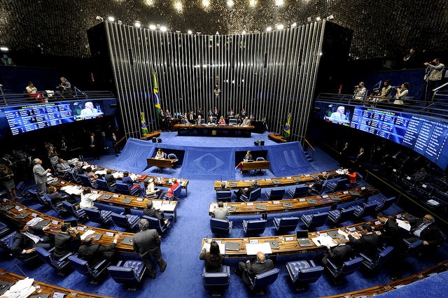 Sessão deliberativa extraordinária para votar a Denúncia 1/2016, que trata do julgamento do processo de impeachment da presidente afastada Dilma Rousseff por suposto crime de responsabilidade. (Foto:  Edilson Rodrigues/Agência Senado)