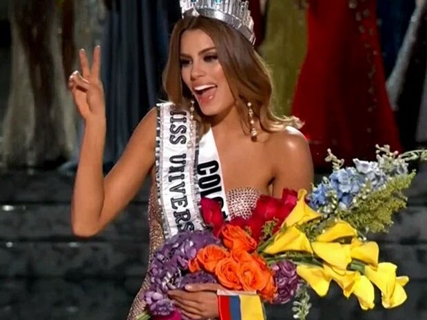 Ariadna Gutiérrez, a Miss Colômbia, no Miss Universo em Las Vegas, nos Estados Unidos (Foto: Twitter/ Reprodução)