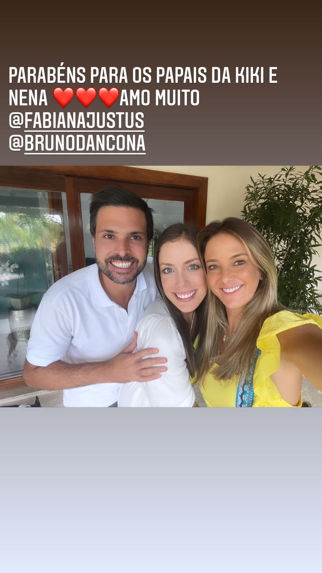 Ticiane Pinheiro com Fabiana Justus e Bruno D Ancona  (Foto: Reprodução/Instagram)