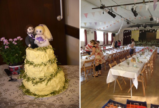 O bolo e o salão onde foi feita a festa de casamento (Foto: Grosby Group)