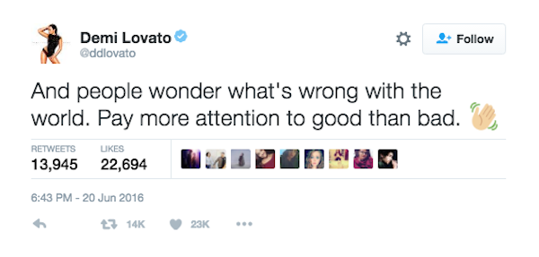 Demi Lovato anuncia sua saída do Twitter e do Instagram (Foto: Twitter)