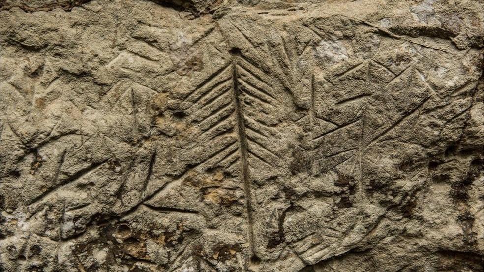 Uma das gravuras apagadas; arqueológos dizem não ser possível precisar a data exata delas, por estarem em rocha — Foto: Divulgação/People’s Palace 
