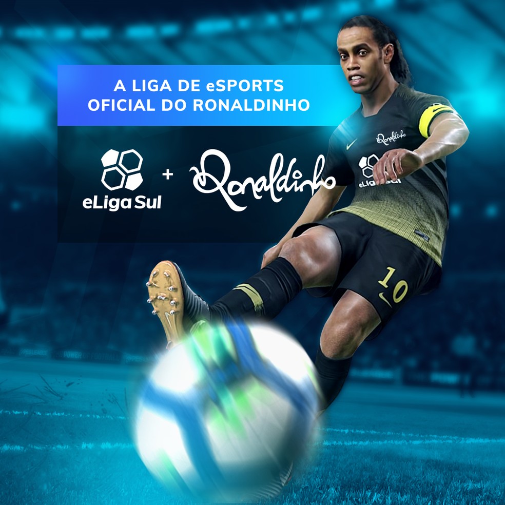 Ronaldinho Gaúcho anunciou, em 2018, sua própria liga de PES — Foto: Divulgação