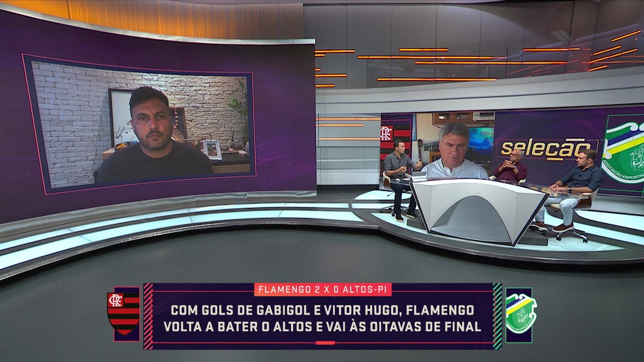 Cahê Mota e comentaristas do Seleção sportv debatem atuação do Flamengo contra o Altos