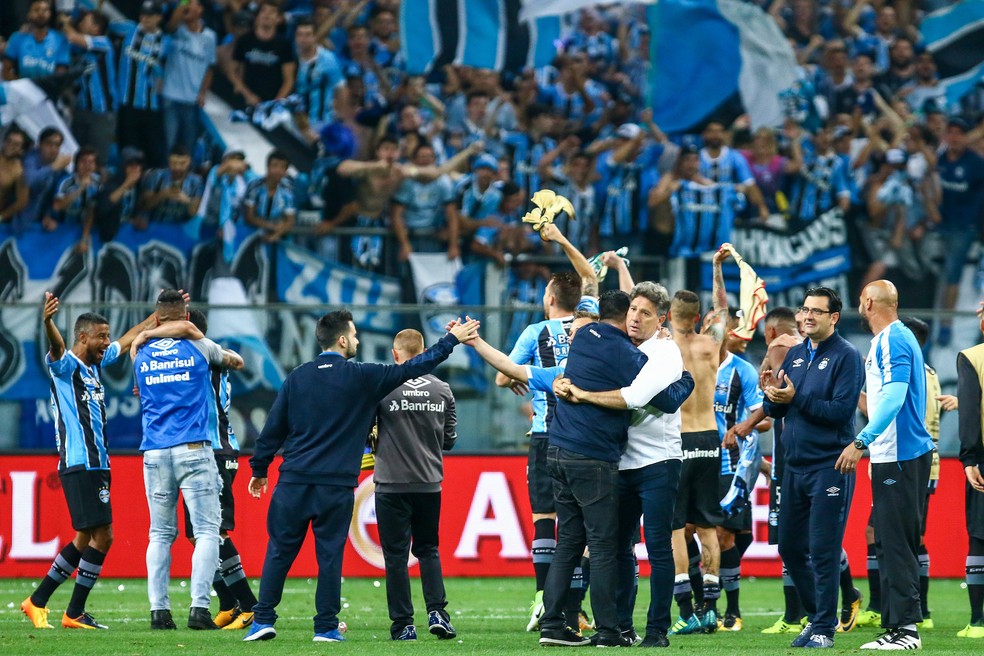 Renato lidera Grêmio para mais uma final 10 anos depois (Foto: Lucas Uebel / Grêmio, DVG)