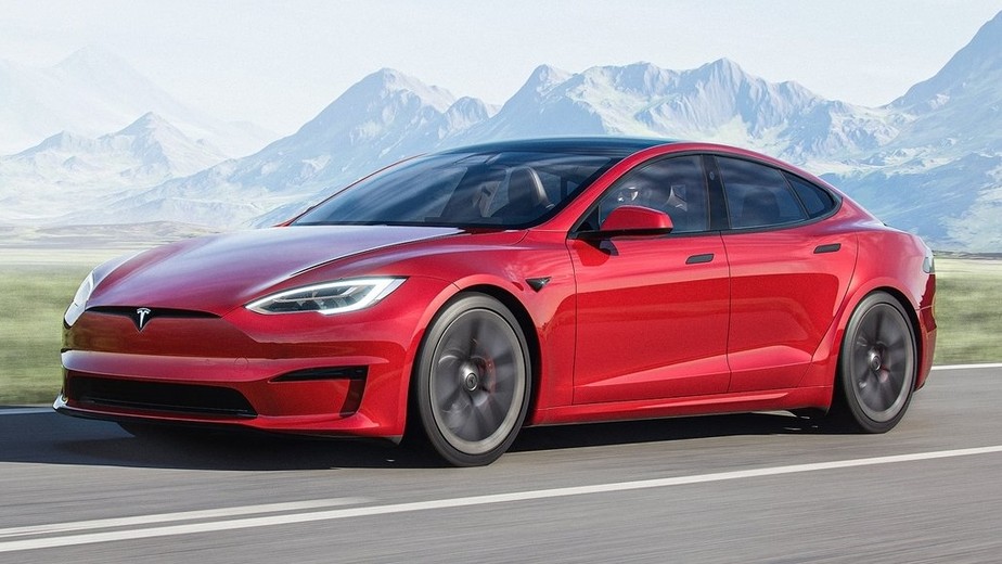 Tesla Model S 2021 Dianteira Movimento