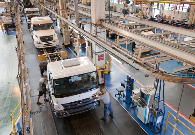 Fábrica de caminhões da Mercedes-Benz no ABC paulista ; unidade de caminhões da empresa alemã Daimler no Brasil (Foto: Divulgação)
