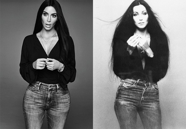 Kim Kardashian e Cher (Foto:  Mariano Vivanco e Norman Seeff )