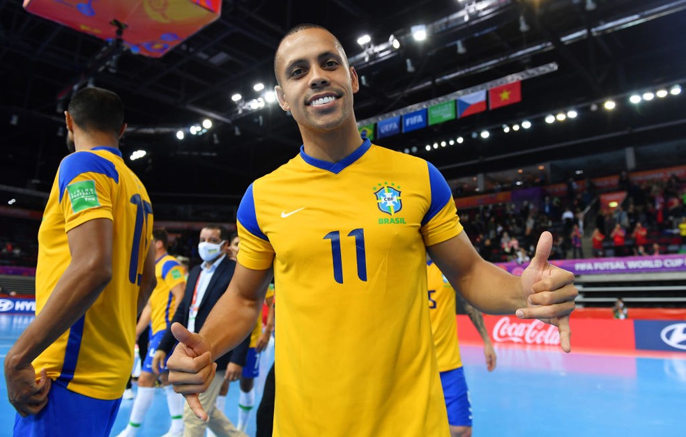Ferrão em ação no Mundial de Futsal 2021 — Foto: Chris Ricco/FIFA