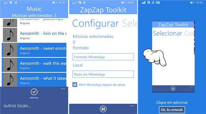 Zap Zap Toolkit é um aplicativo que envia músicas via WhatsApp no Windows Phone (Foto: Divulgação/Widnows Phone Store)