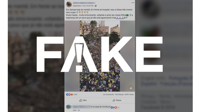 E Fake Que Video Mostra Multidao Em Frente A Hospital Onde Esta Bolsonaro Fato Ou Fake G1