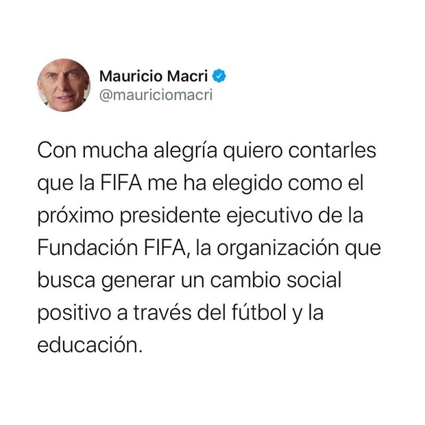 Mauricio Macri (Foto: Reprodução / Instagram)