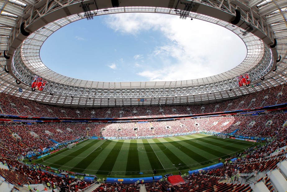 Estádio Luzhniki: deformado para a Copa, mas com sua história intacta