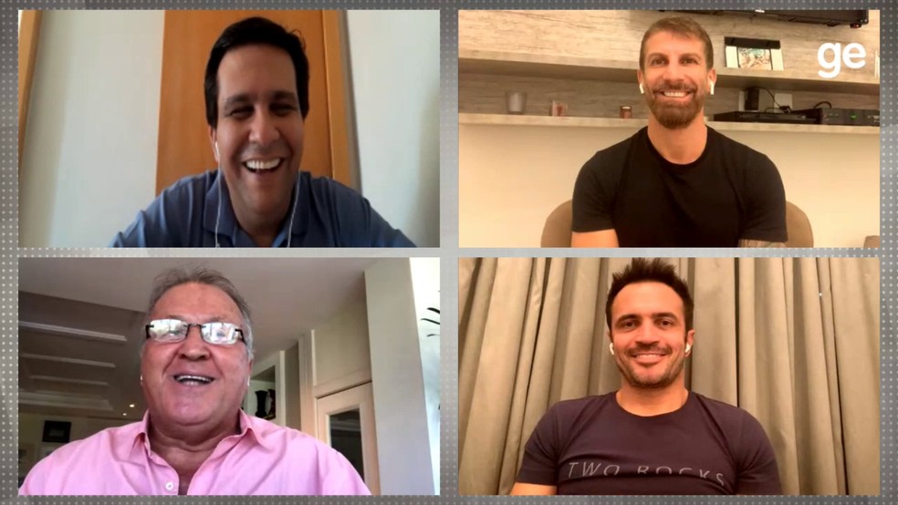 Daniel Pereira, Pedrinho, Zico e Falc&atilde;o no Sal&atilde;o de Craques &mdash; Foto: Reprodu&ccedil;&atilde;o