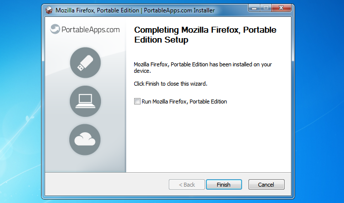 Finalizando instalação do Firefox Portable (Foto: Reprodução/Helito Bijora) 