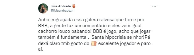 Lívia Andrade comenta BBB22 e critica hipócritas (Foto: Reprodução/Twitter)