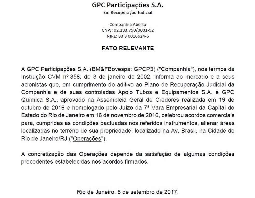 O comunicado do grupo para seus acionistas foi publicado nessa segunda-feira: decisão pela venda 