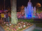 Fonte luminosa é reinaugurada em praça do Centro de Varginha, MG