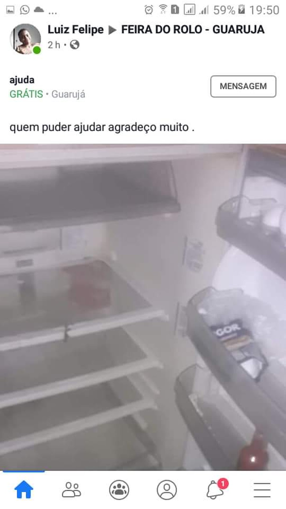 Menino Comove A Web Ao Expor Desespero Da Mae Com Geladeira Vazia Santos E Regiao G1