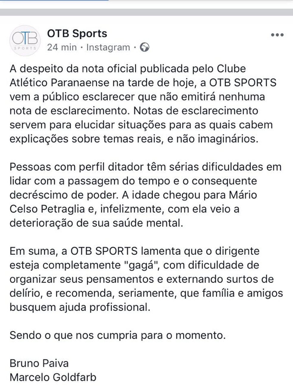  (Foto: Reprodução/Facebook)