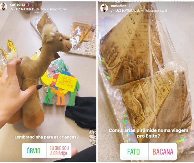 Carla Díaz compra lembrancinhas em viagem ao Egito (Foto: Reprodução/Instagram )