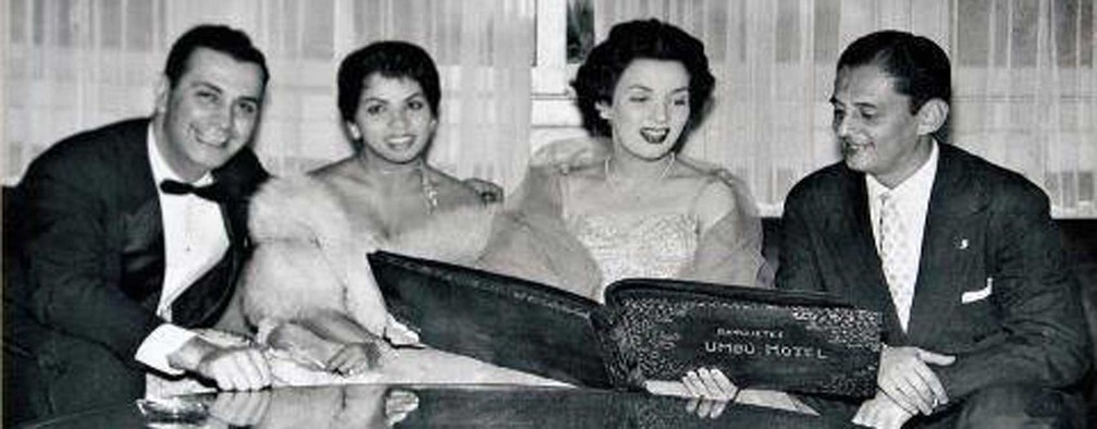 Ivon Curi, Angela Maria, Emilinha Borba e César de Alencar — Foto: Reprodução / Facebook