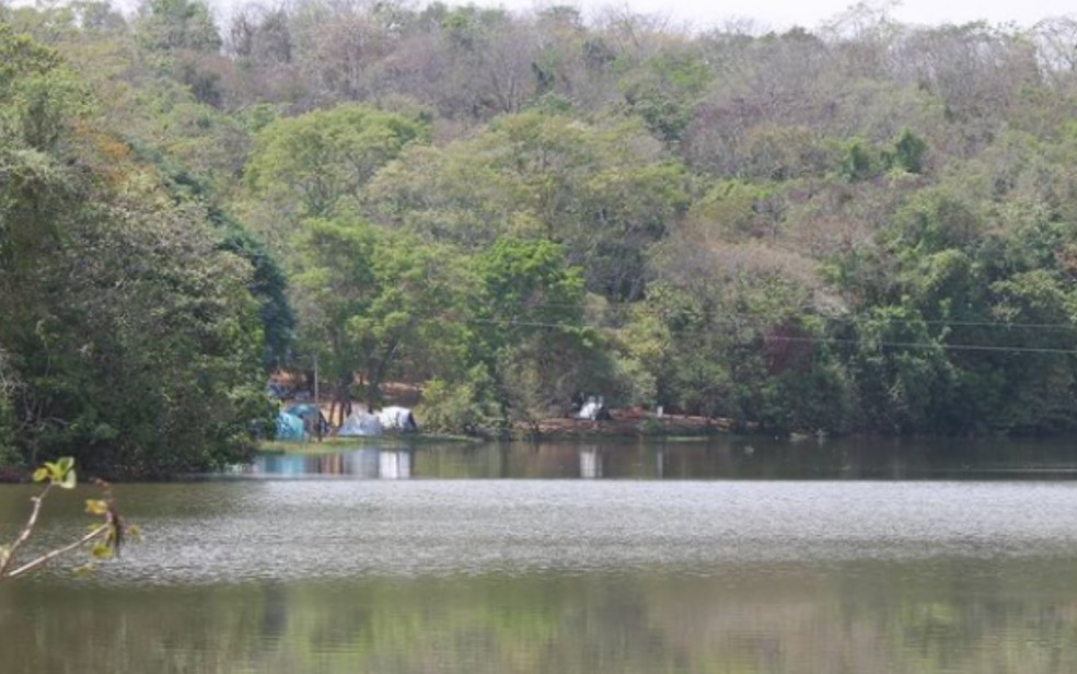 Lago da tirolesa na fazenda Park Santa Branca — Foto: Reprodução/Instagram