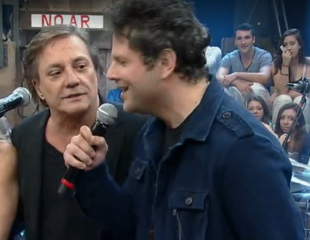 Fábio Jr. e Selton Mello durante gravação do programa Altas Horas em 2013 (Foto: Reprodução/TV Globo/Instagram)