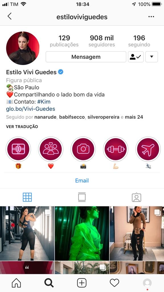 Perfil de Vivi Guedes (Foto: Reprodução/Instagram)