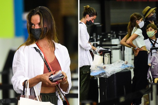 Alessandra Ambrosio com os filhos (Foto: Leo Franco / AgNews)