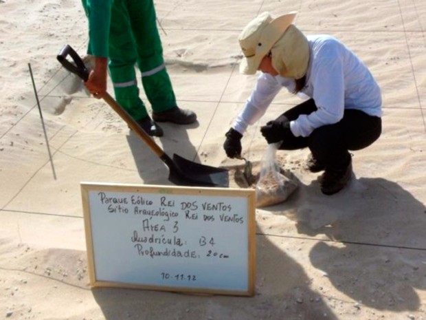 Sítio arqueológico foi encontrado nas dunas de Galinhos, no litoral Norte (Foto: Divulgação/Iphan)