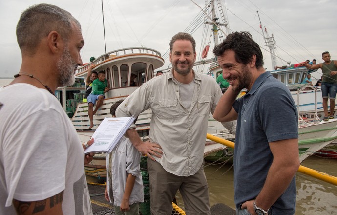 Rodrigo Lombardi e Dan Stulbach gravam em Belém com o diretor artístico Rogério Gomes  (Foto: Estevam Avellar/Globo)
