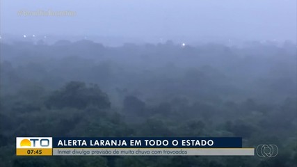 INMET divulga previsão de chuvas com trovoadas para todo o Tocantins