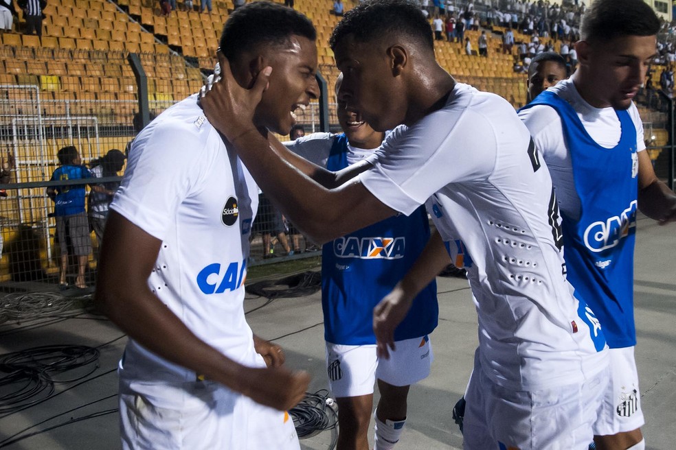 Rodrygo comemora o gol marcado contra o Ituano (Foto: Ivan Storti / Santos FC)