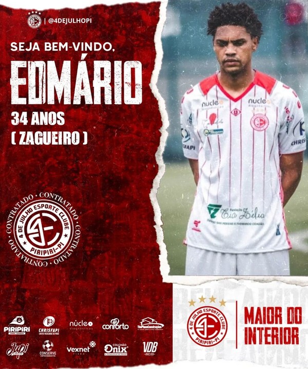 Edmario, zagueiro do 4 de Julho  — Foto: Divulgação/4 de Julho