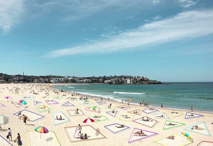 Arquitetos criam kit para manter distanciamento entre pessoas na praia (Foto: Jajaxd)