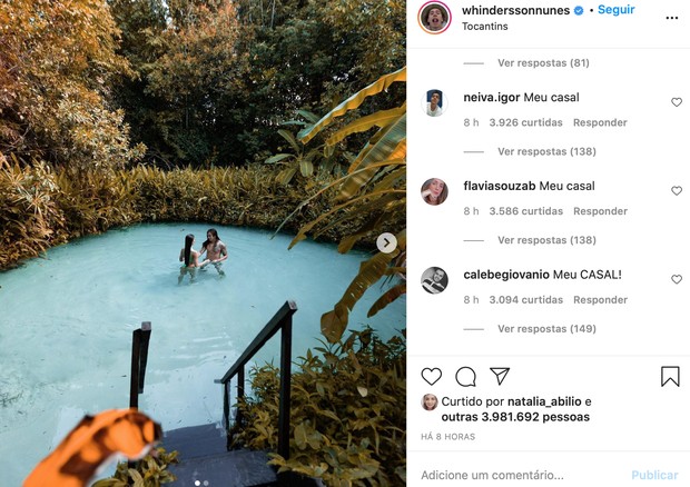 Whindersson Nunes publica primeira foto com nova namorada e fãs brincam (Foto: Reprodução/Instagram)