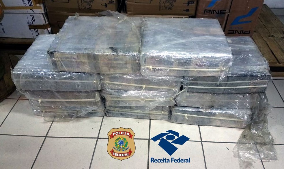 Foram apreendidos 238 quilos de cocaína no Porto de Natal em outubro de 2020 — Foto: Polícia Federal